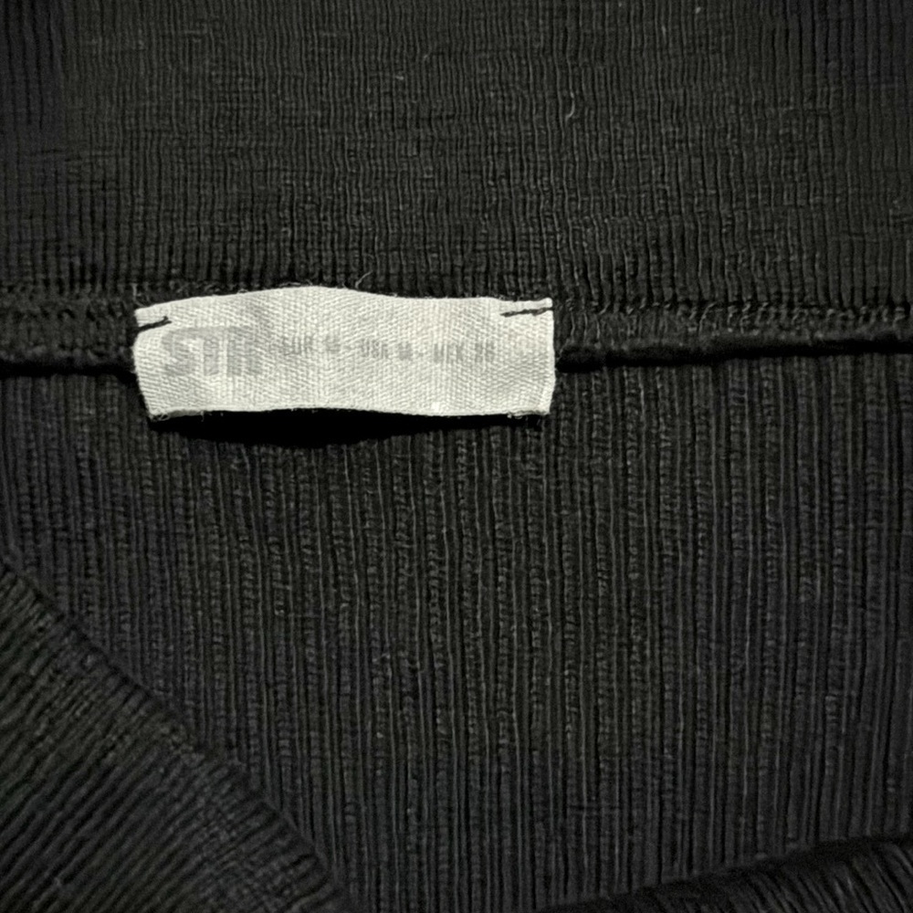 STR Stradivarius ASOS sweater knitted skirt black side slit size M midi to long - Picture 3 of 7